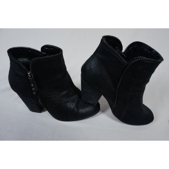 Daisy Fuentes Black Faux Leather Ankle Boots Caroline Size US 8W - Picture 5 of 9